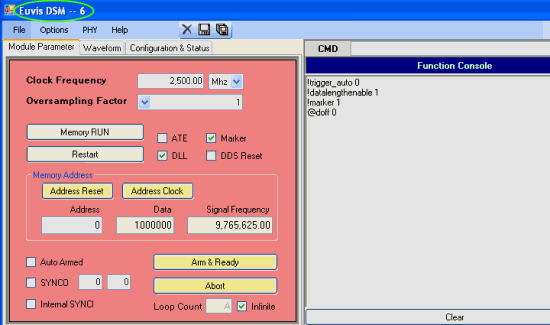 Slave Application Window