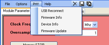 PHY Menu