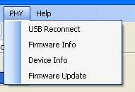 PHY Menu