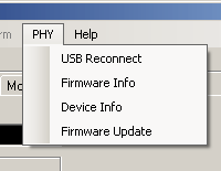 PHY Menu